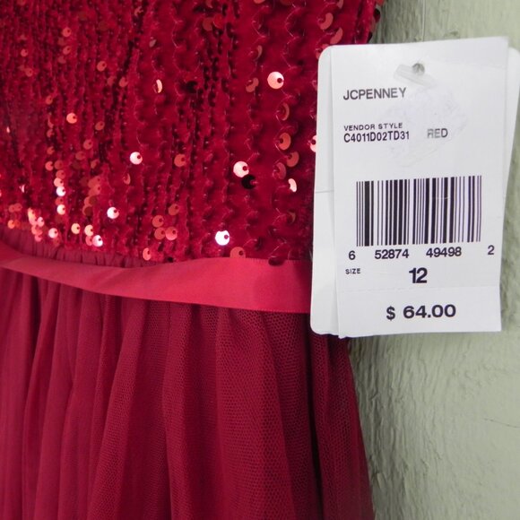 NWT Speechless Red Sequin Girl's Dress 12 or 14- Stunning for party or Holidays! - Picture 6 of 7